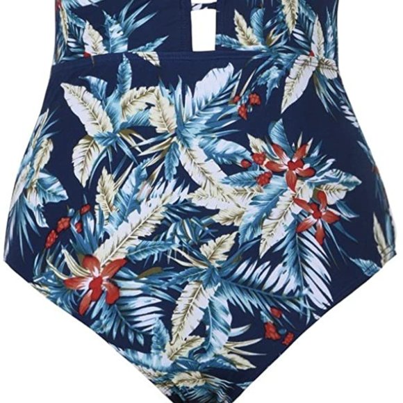 Lace Up Halter Bikini High Waisted Swimsuit Size 6 - Picture 2 of 7